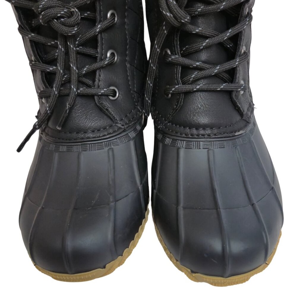 Tommy Hilfiger Women's Duck Boots Sz. 7M Waterproof, Lace-Up, Zip, Quilted Lined - Picture 6 of 13
